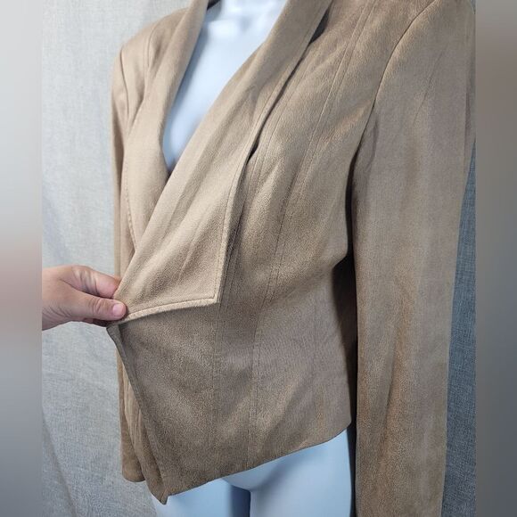 LAVENDER BROWN Faux Suede Drape Cardigan - Picture 5 of 9